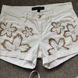 Juicy Couture White Shorts with Gold Accent
